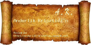 Anderlik Krisztián névjegykártya
